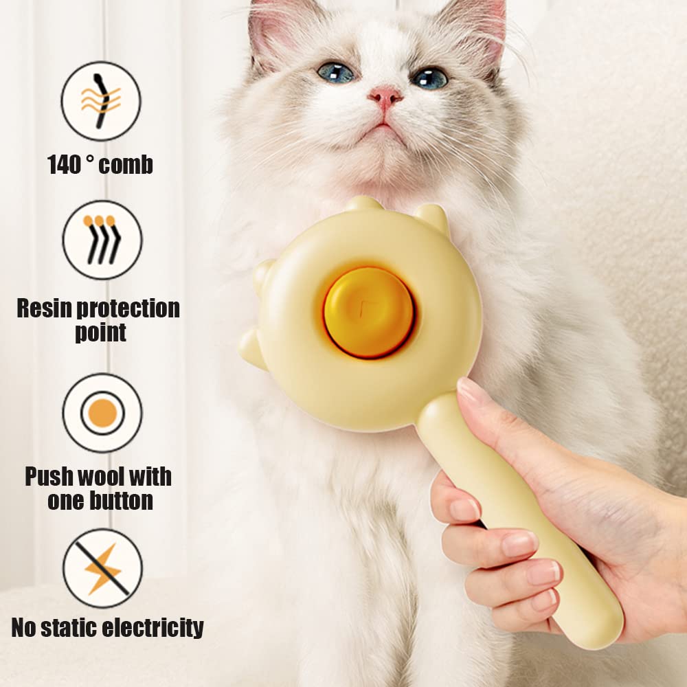YukiPets One-Click Self-Cleaning Pet Hair Remover Brush